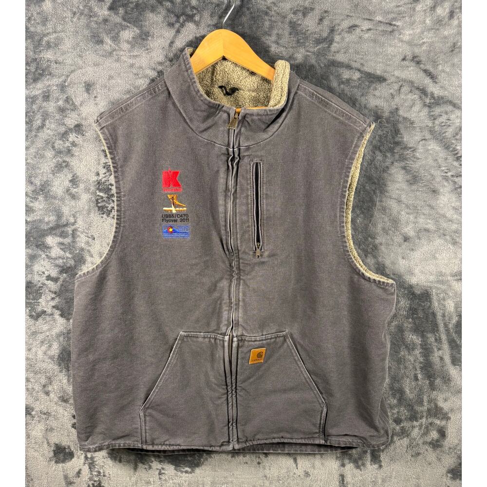 Carhartt 2011 V33 GVL Sherpa Lined Vest Men's 2XL Gravel Sandstone